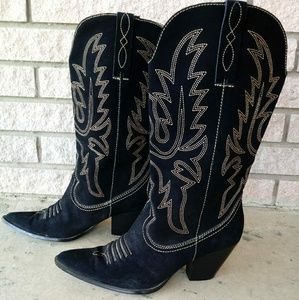 Wilson's Leather Suede Cowgirl Boots Size 8